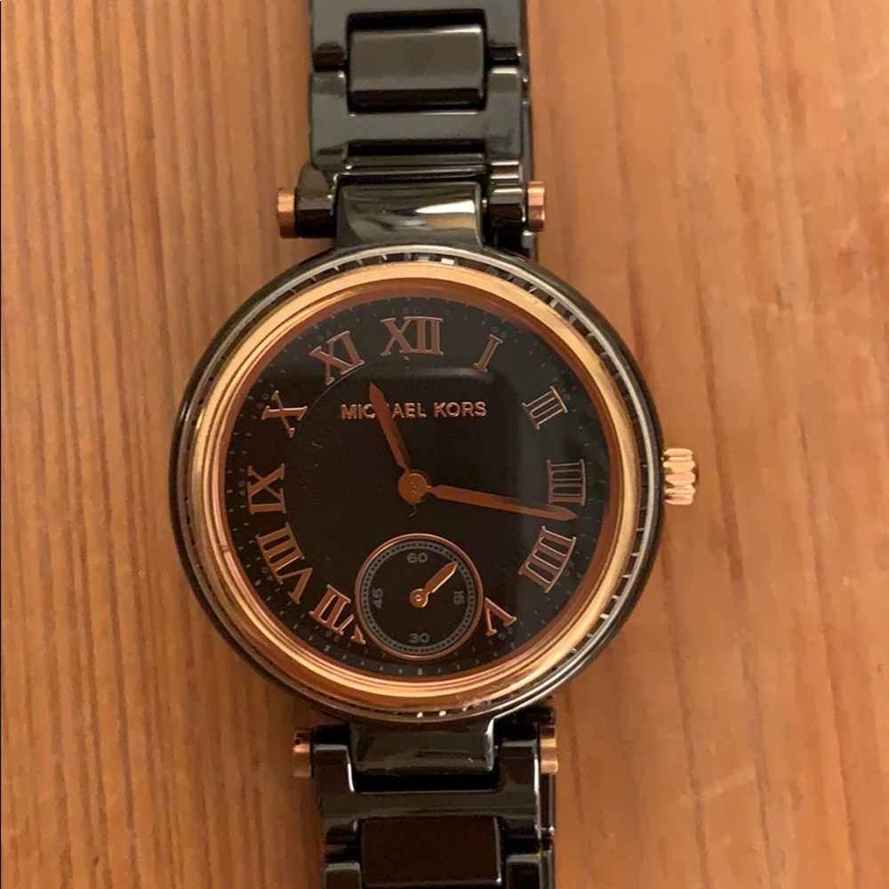 Michael Kors Mini Skylar Gumetal & Rose Gold Watch